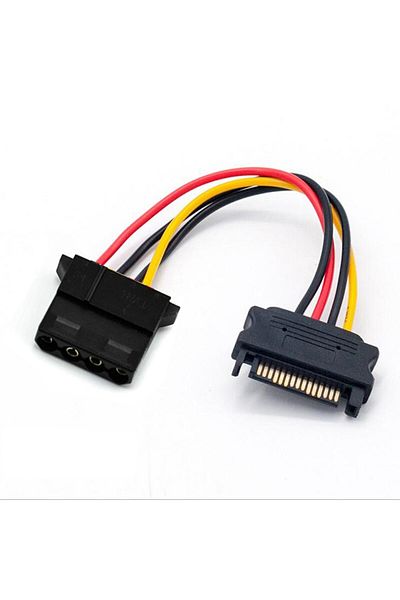 Generic كابل طاقة SATA ذو 15 سنًا إلى موصل Molex ذو 4 سنون