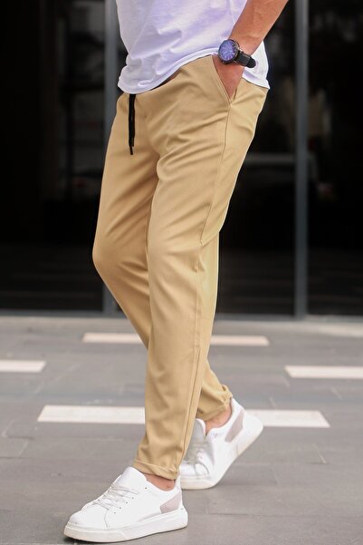 HATCELL Slim Fit Likralı Erkek Lastikli Bel Double Paça Jogger Pantolon
