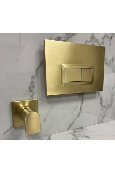 VitrA Loop R 7400680 Mat Gold Kumanda Paneli & Artema Ankastre Stop Valf