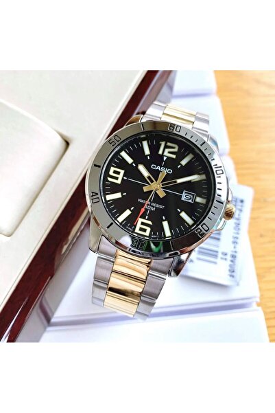 Casio Asio MTP-VD01SG-1BVUDF 45mm Round Stainless Steel Analog Watch - Gold/Silver