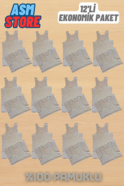 Akpınar 12 Pack Advantageous Men's Combed Cotton Undershirts - Long Lasting and Durable