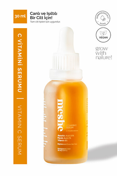 Meshe Leke Karşıtı Aydınlatıcı Vitamin C Serum Glutatyon, Ferulic Asit, %20 Ascorbic Asit 30 ml