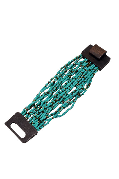ARBABAG&ACCESSORY ÇOK SIRALI KUM BONCUK ESNEK YAPILI GEOMETRİK AHŞAP KLAPALI ...