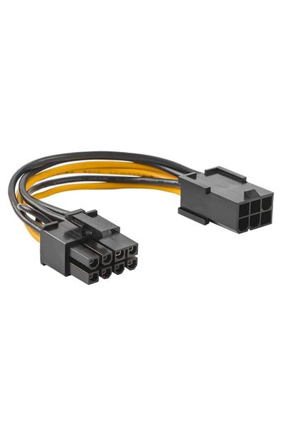 Generic كابل محول طاقة PCIe PCI-Express من 6 دبابيس أنثى إلى 8 دبابيس ذكر