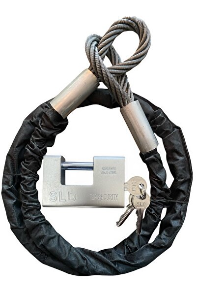 PADRİ Motosiklet 2 Metre 10 Mm Kesilmez Çelik Halat Ve Kilit Motorsiklet Zincir Kesilmez Motor Kilidi