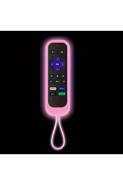 Choice جراب وردي واقٍ مناسب لجهاز التحكم عن بعد للتلفزيون Roku Tcl Express Rc280 Rcal7r غطاء سيليكون مقاوم للغبار