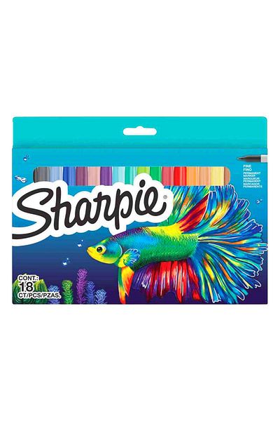 Sharpie Sharpie Fine Permanent Marker Fish 18 Colors
