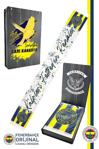 Fenerbahçe Σάλι-Κασκόλ-Κανάρια με αλλαγή χρωμάτων, Καλά Πακέτο Κατάκτησης Καρδιών