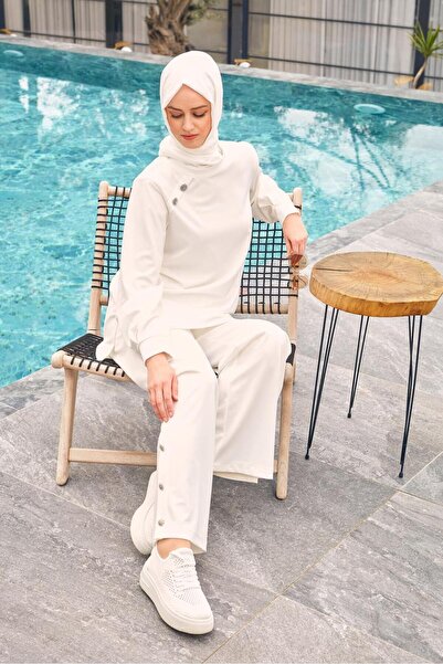 Alvina TAŞ DETAYLI DÜĞMELİ İKİLİ PANTOLONLU TAKIM 43727
