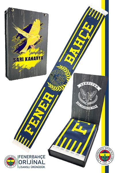 Fenerbahçe Γνήσιο άδεια χρήσης από το 1907 Φουλάρι με σάλι, Ξύλινο Καναρινό Χαρούμενο