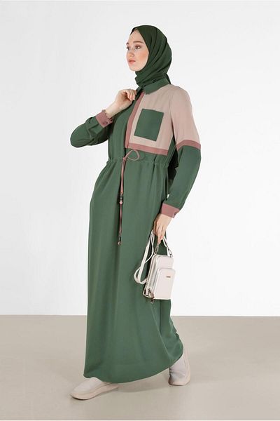 Alvina 3-COLOR CREPE DRESS WITH BANDED WAIST 42219