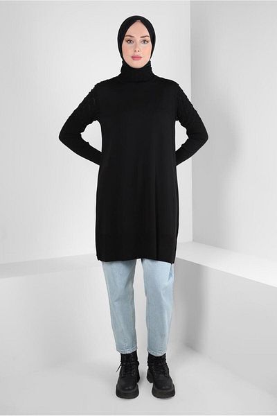 Alvina THROAT COLLAR STRICK TUNIC 44006
