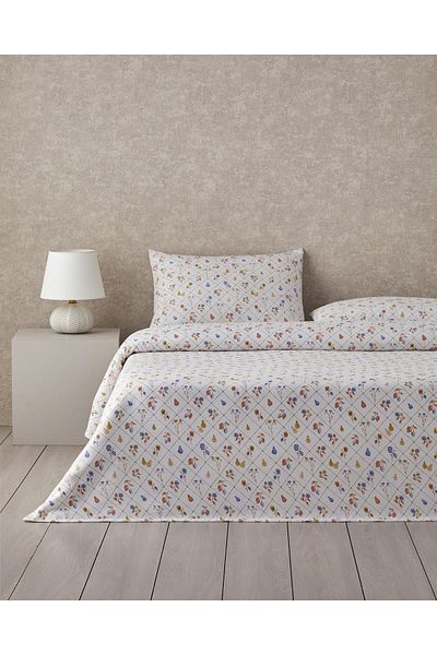 English Home Pear Garden Printed Single Pique Set 150X220 cm Green