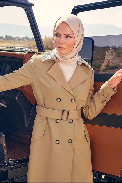 Alvina CRUVASE COLLAR BELTED TRENCH COAT 10826
