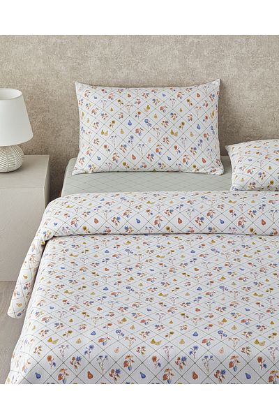 English Home Pear Garden Printed Single Pique Set 150X220 cm Green
