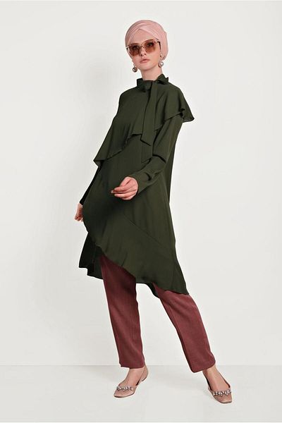Alvina Neck Tie Asymetric Tunic 40447