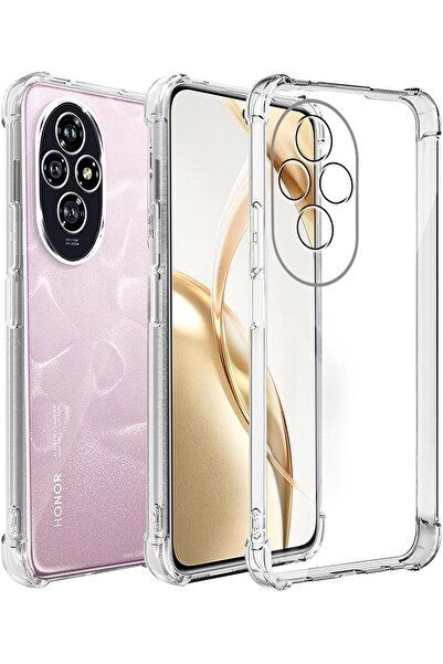 Fibaks Honor 200 Pro Kılıf Antishock Darbe Emici Kamera Korumalı Yumuşak Esnek Şeffaf Silikon Kapak