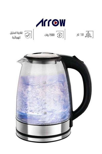 ARROW Aro 1.8L Glass Electric Kettle RO-18LKTG