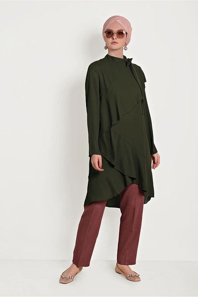 Alvina Neck Tie Asymetric Tunic 40447