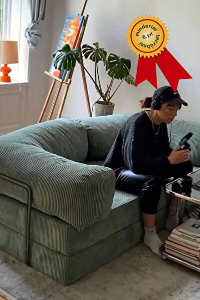 Minderim Eko Kanepe, Fitilli Kadife, Silinir, Yıkanır, Rebonded 50dns, 36h Cm, Çökmez, Dayanıklı, 90x180cm