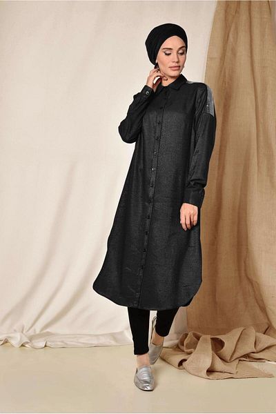Alvina Sequined Shoulder Detailed Tunic 4348