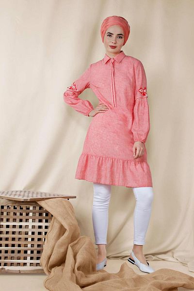 Alvina Embroidered Linen Tunic 4091