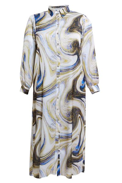Alvina Patterned Satin Tunic - Plus Size 20522