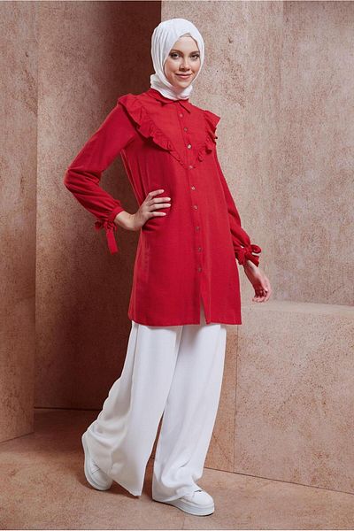 Alvina Tunic 44585 - Ruffle Detailed