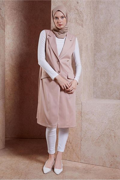 Alvina 44660 Model Double Breasted Collar Vest