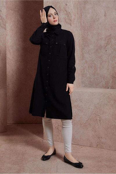 Alvina 44491 Model Linen Textured Tunic