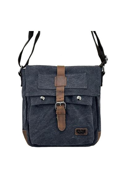 ÇÇS Ççs 31461 Geantă de umăr Messenger din pânză neagră