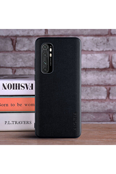 Choice جراب قماشي أسود لهاتف Mi Note 10 Lite، مصنوع من مادة TPU ناعمة مع مادة...