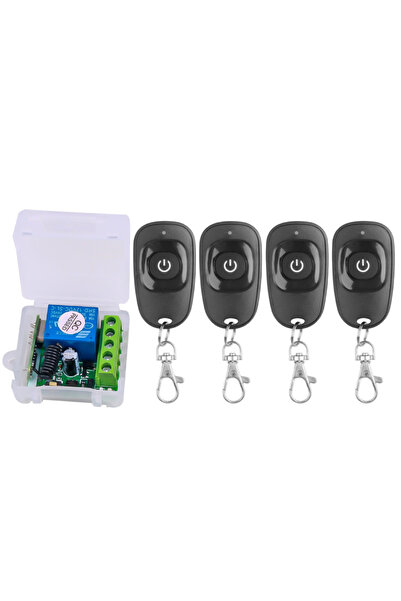 Choice 4 ريموت، 1 مستقبل، 433 ميجا هرتز، مفتاح تحكم عن بعد لاسلكي عالمي، تيار مستمر 12 فولت، 1 قناة، وحدة استقبال مرحل