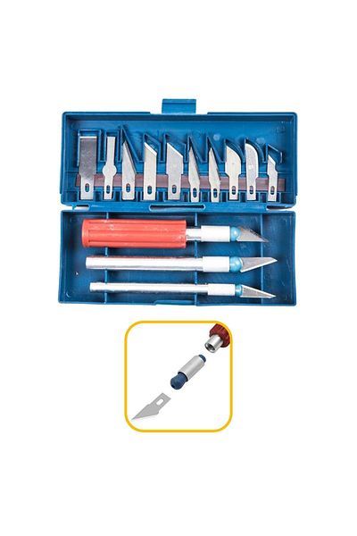 İsmiyle Al Craft 16 Pieces Hobby Engraving Wood Sculpture Pottery Carving Shaping 13 Utility Knives? Isl9517-2509