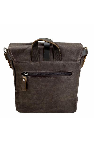 ÇÇS Ççs 31487 - Geantă de umăr retro din pânză ceară, maro