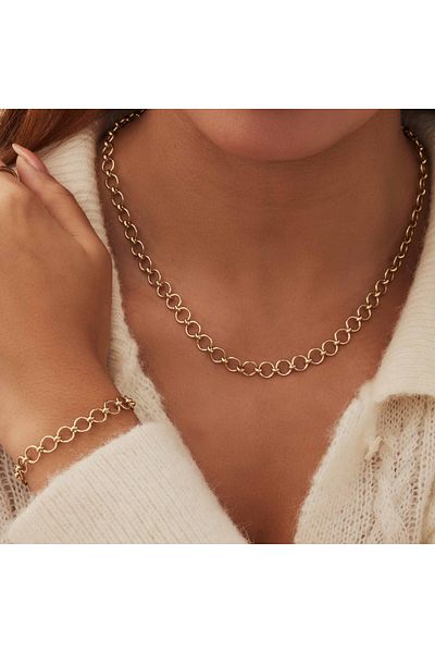 Isabel Bernard Cadeau D'isabel 14 Karat Gold Halskette Und Armband Geschenkset Ib90178