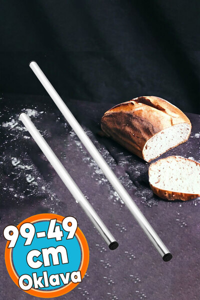 NZB Metal Alüminyum Oklava 2'li Set 99-49 cm Börek Hamur Yufka Açma Silindir ...