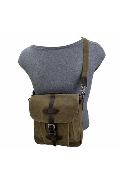 ÇÇS Ççs 31487 - Geantă de umăr retro din pânză cerată kaki