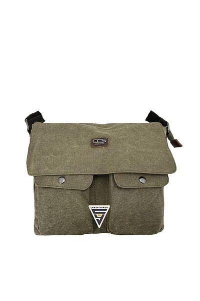 ÇÇS London 31469 Geantă de umăr Messenger din pânză kaki