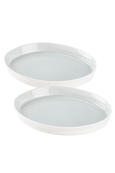 Tantitoni Space Blue Porcelain Double Service Plate Set 28cm