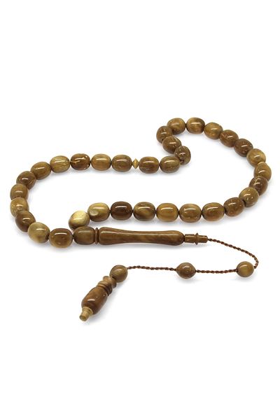 Tesbihane Chubby Capsule Cut Brown Kuka Rosary with System