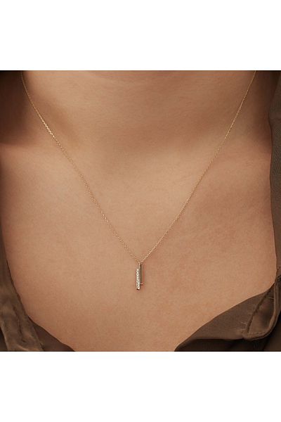 Isabel Bernard Cadeau d'Isabel 14 Karat Gold Halskette und Armband Geschenkset mit Stäbchen IB90189