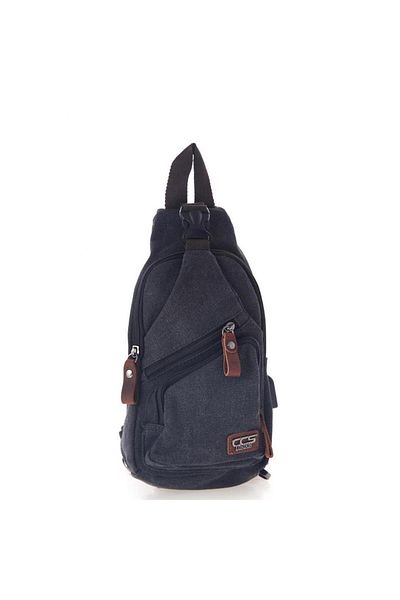 ÇÇS London 31184 USB Aux Output Canvas Backpack Μαύρο