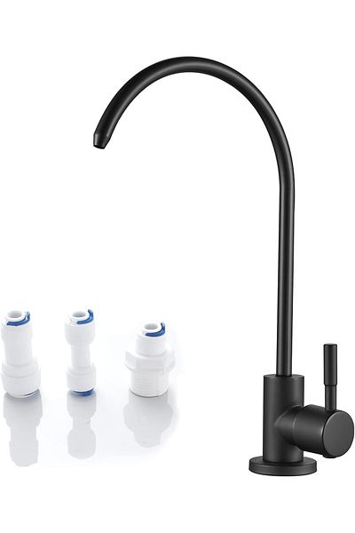COOYA Water Faucet for Kitchen, Stainless Steel, Reverse Osmosis Water, Lead-Free(Matte Black)