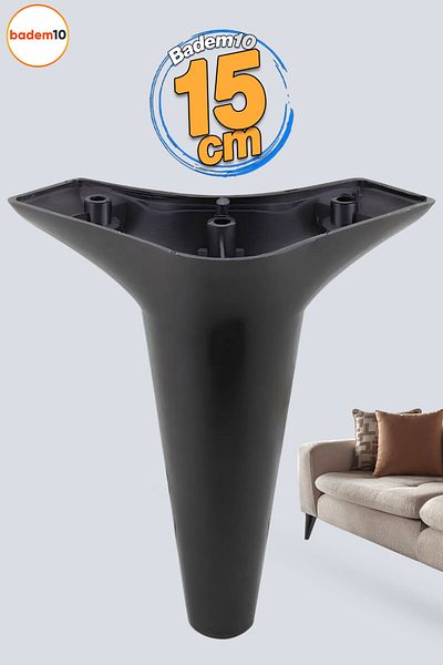 Badem10 Aspen Black 15 Cm Picior Mobilier Canapea de lux Masă de cafea Unitate TV Fotoliu Picioare de bază