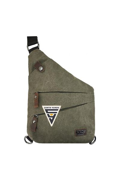 Cantayurdu Ççs London Saddlebag Canvas πλάτη και τσάντα στήθους Πράσινη