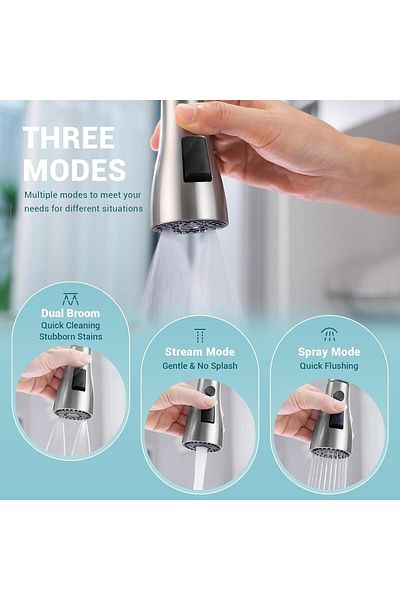 COOYA Kitchen Tap, Stainless Steel Sink Faucet for Kitchen, Single Handle/Hole, Silver