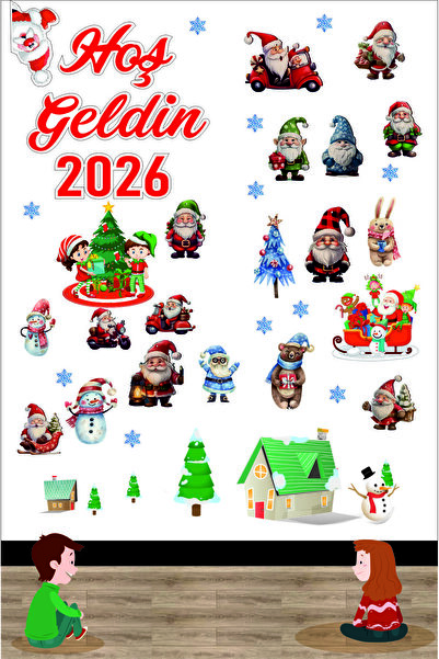 Göktuğ Hediyelik 2026 Yılbaşı Folyo Yapiştırma Seti 100x30 Cm