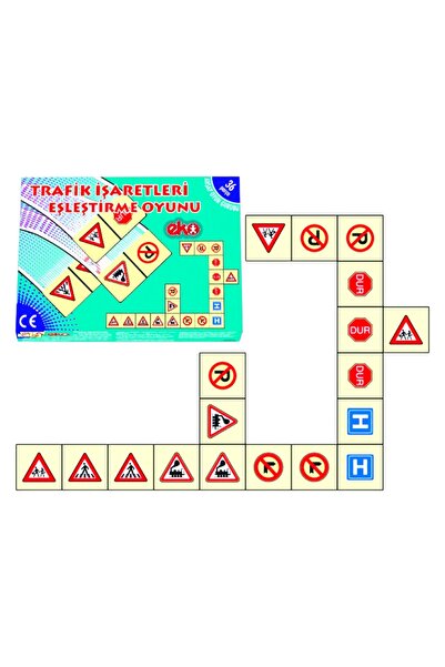 Laylay Toys Ahşap Trafik İşaretleri Eşleştirme Oyunu Anaokulu Çocuk Zeka Oyunu