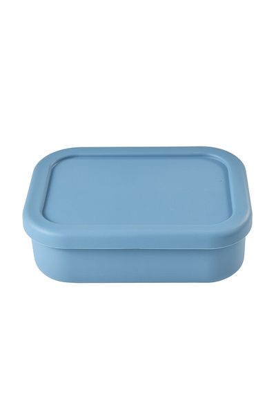 Choice 700ml 1 3 dark blue 1PC square silicone three in one bento box for home and outdoor use, insulated r